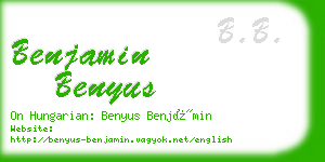 benjamin benyus business card